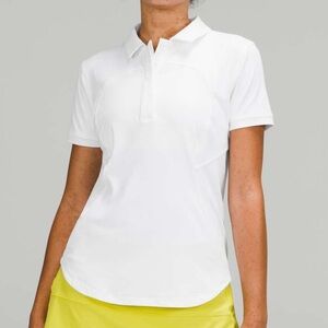 White Fitted Polo Golf Tee Short Sleeve